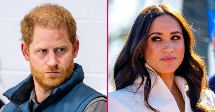 ED composite of Prince Harry and Meghan Markle looking serious
