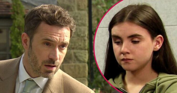 John Sugden and April Winsdor in Emmerdale split shot (Credit: ITV/Comp ED!)