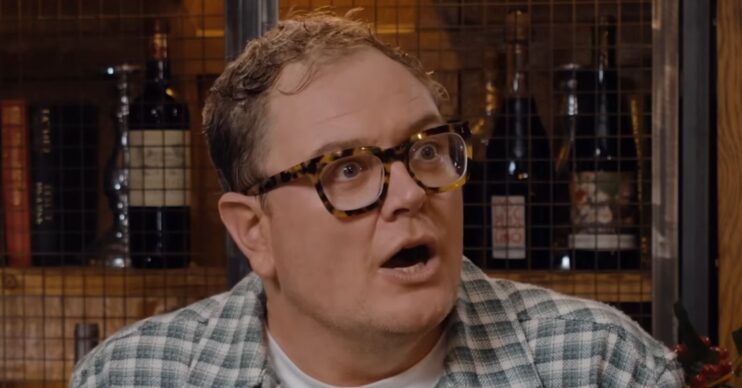 Alan Carr on a podcast