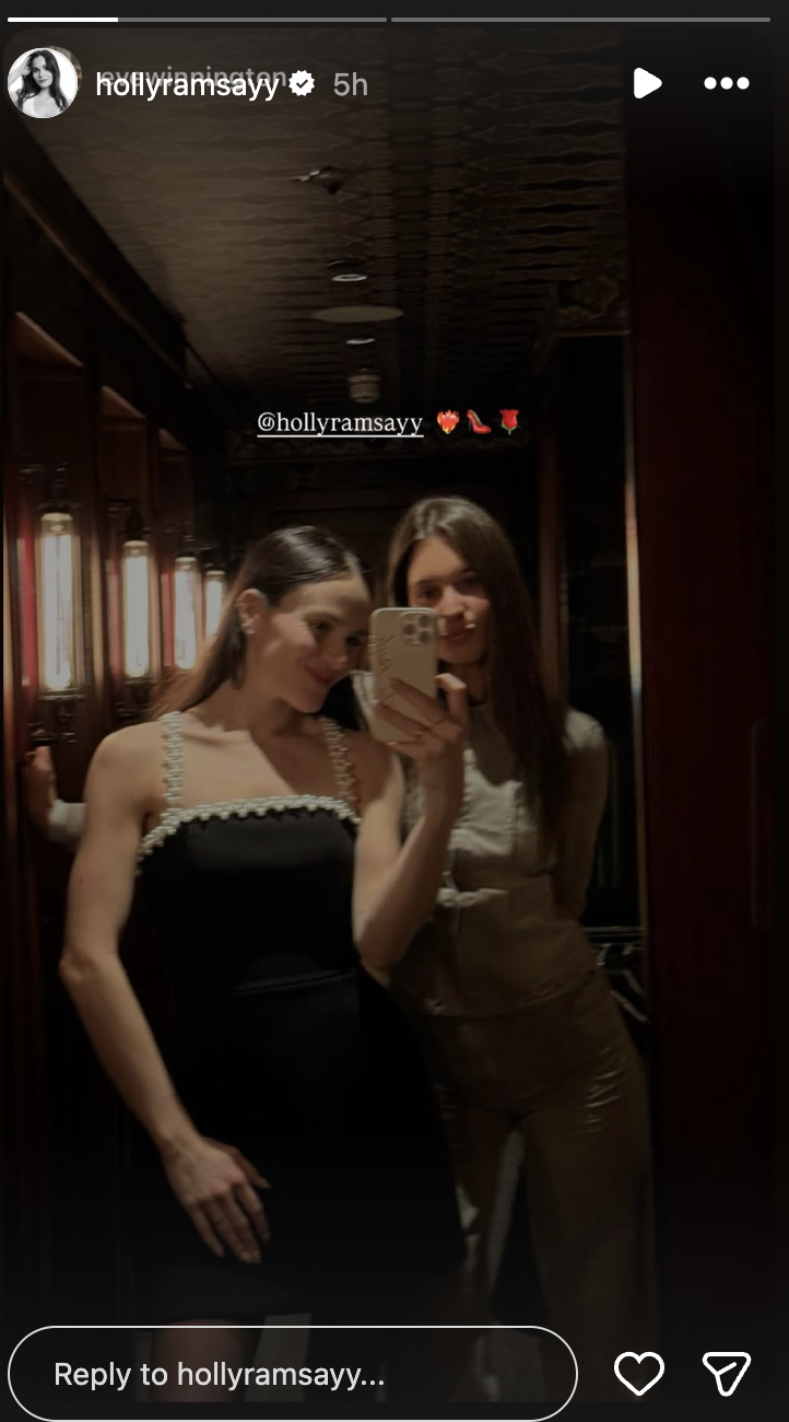 Holly Ramsay and a friend on her Instagram story