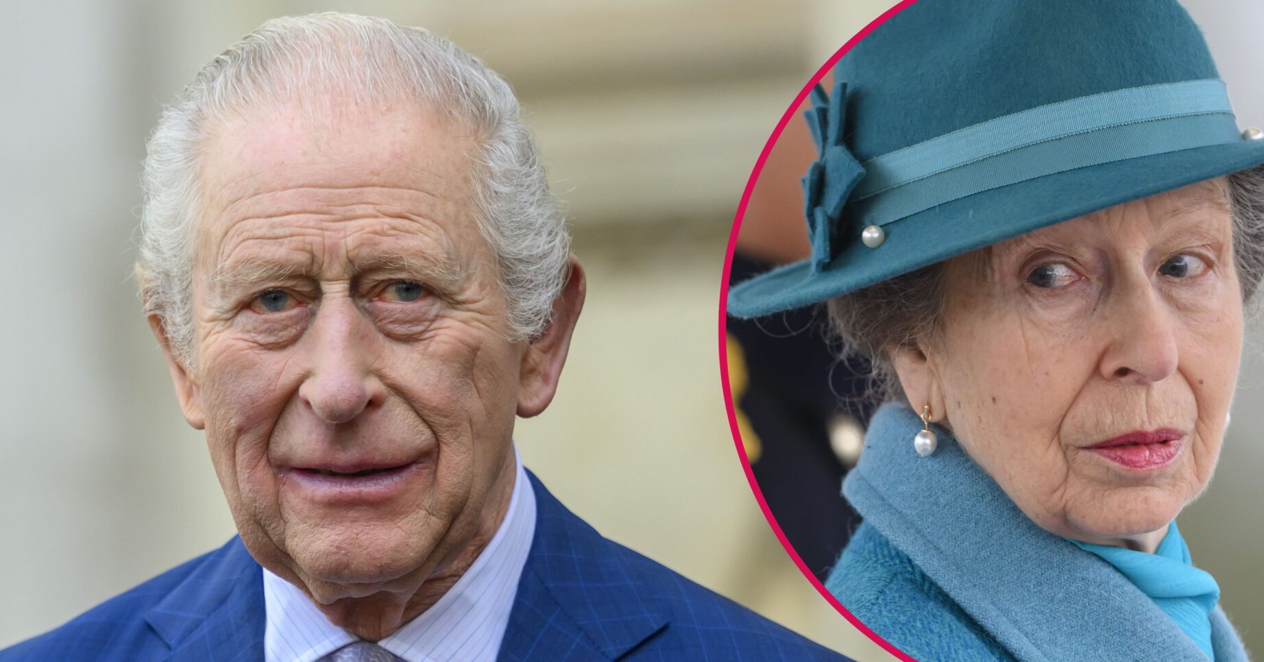 ED composite of King Charles and Princess Anne smiling