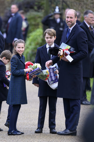 Princess Charlotte, Prince George, Prince William on Christmas Day