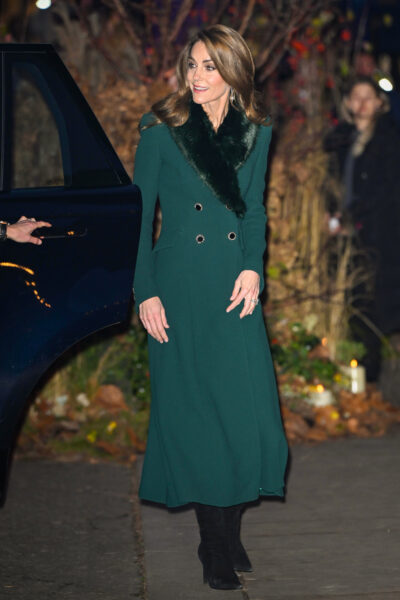 Kate Middleton in green coat for Together at Christmas service