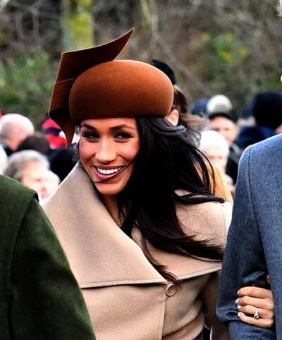 Meghan Markle smiling on Christmas Day