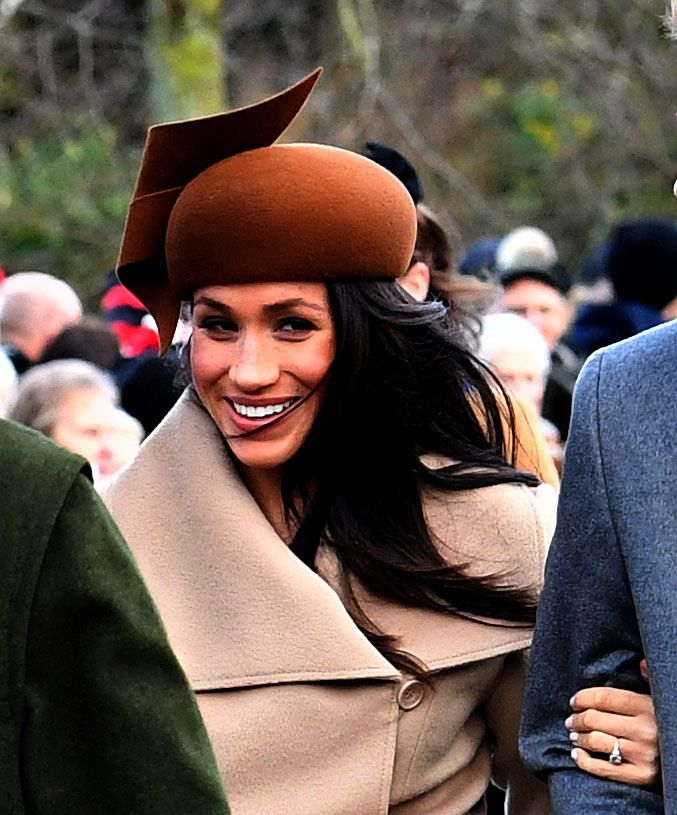 Meghan Markle smiling on Christmas Day