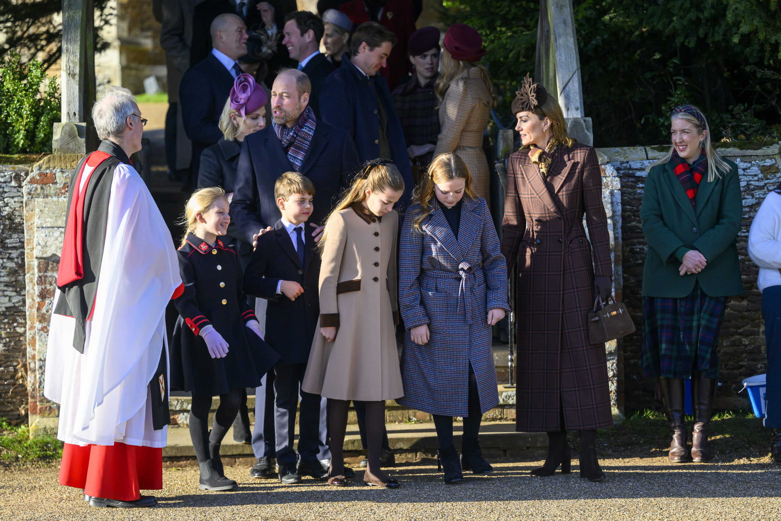 Kate Middleton with Mia Tindall and Princess Charlotte on Christmas Day