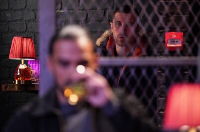 Harry glares at Ravi in Harry's Barn