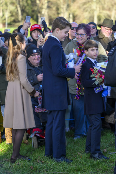 Princess Charlotte, Prince George and Louis on Christmas Day