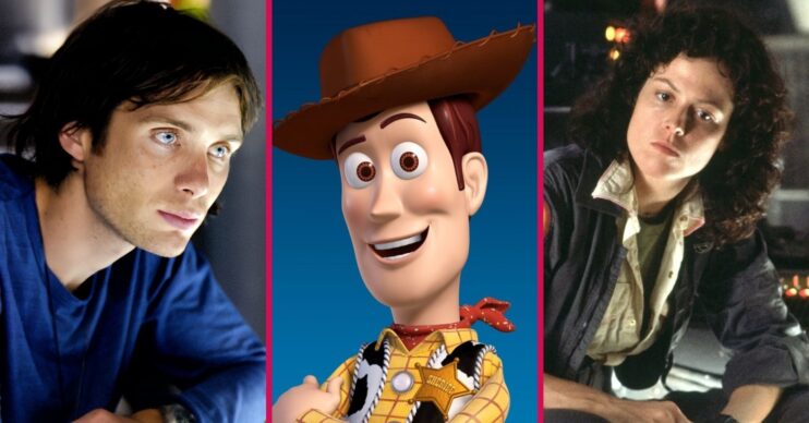 Cillian Murphy in Sunshine, Woody in Toy Story, and Sigourney Weaver in Alien