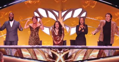 Samantha Barks and The Masked Singer judging panel