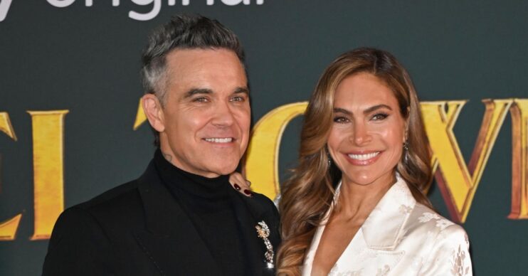 Robbie Williams and Ayda Field Williams at the Tinsel Town premiere