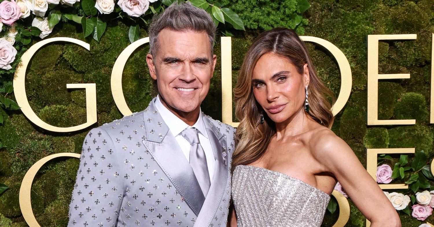 Robbie Williams and Ayda Field Williams at the Golden Globes