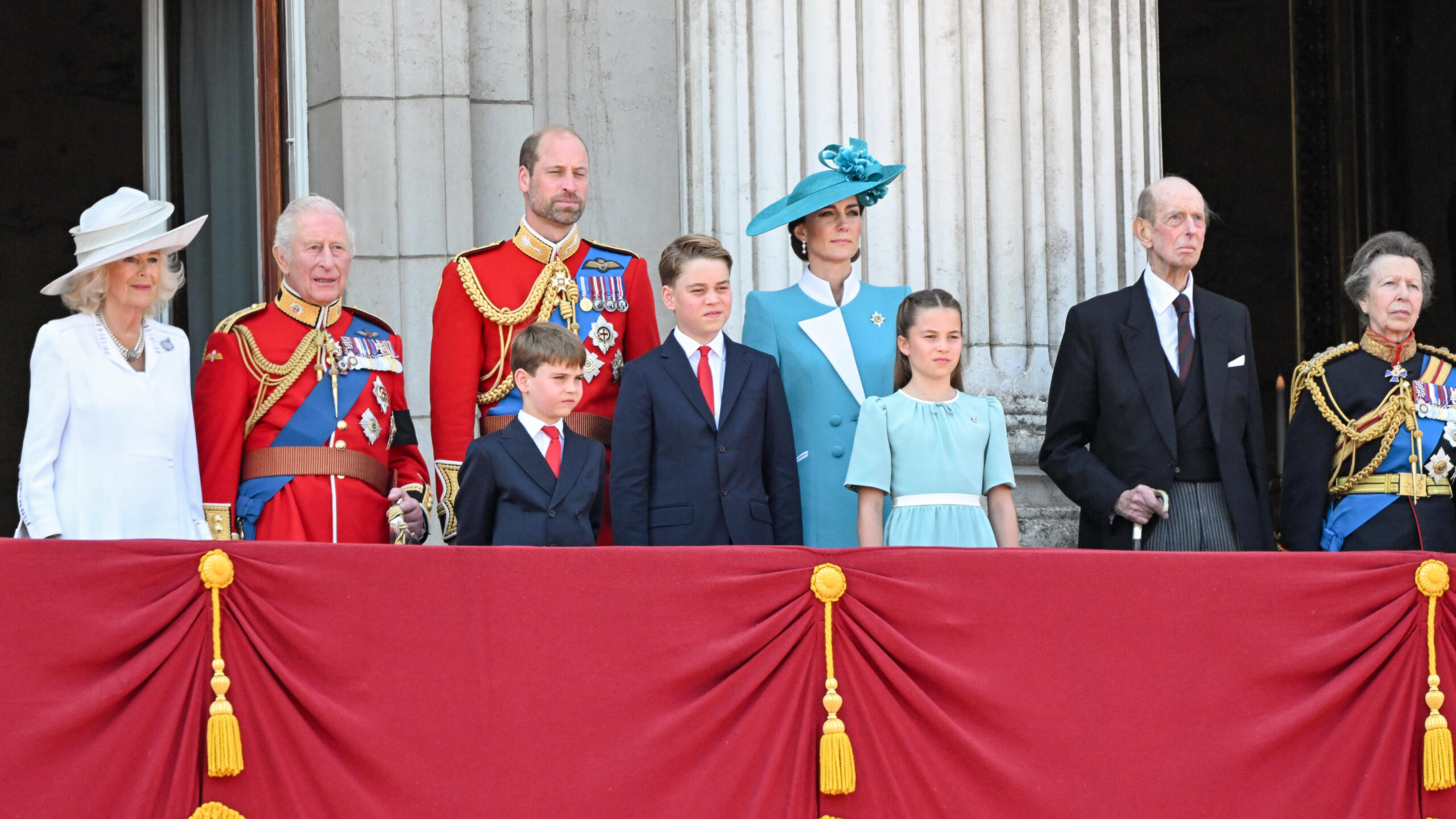 Royals on the balcony during Trooping the Colour