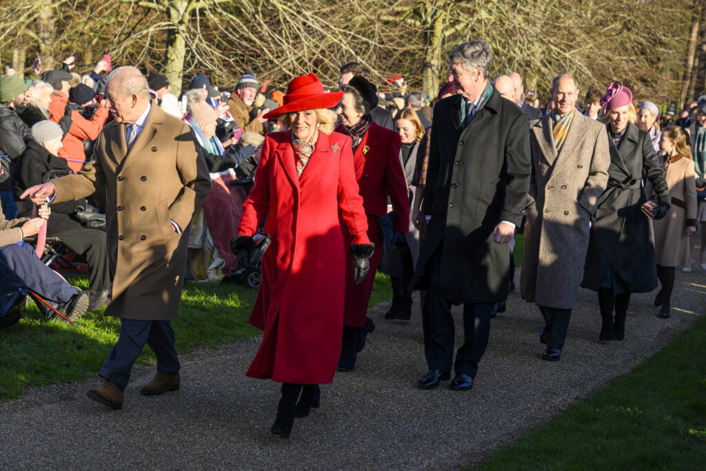 King Charles and Queen Camilla at Christmas Day walkabout 2025