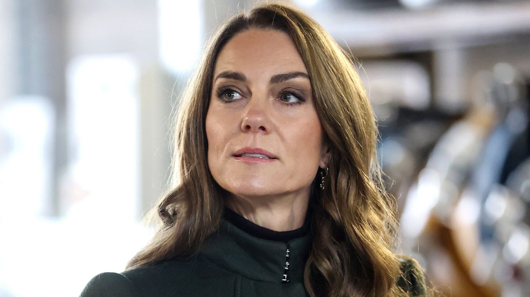 Princess Kate with a very serious expression