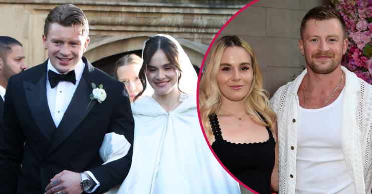 Holly Ramsay and Adam Peaty at their wedding and at a launch