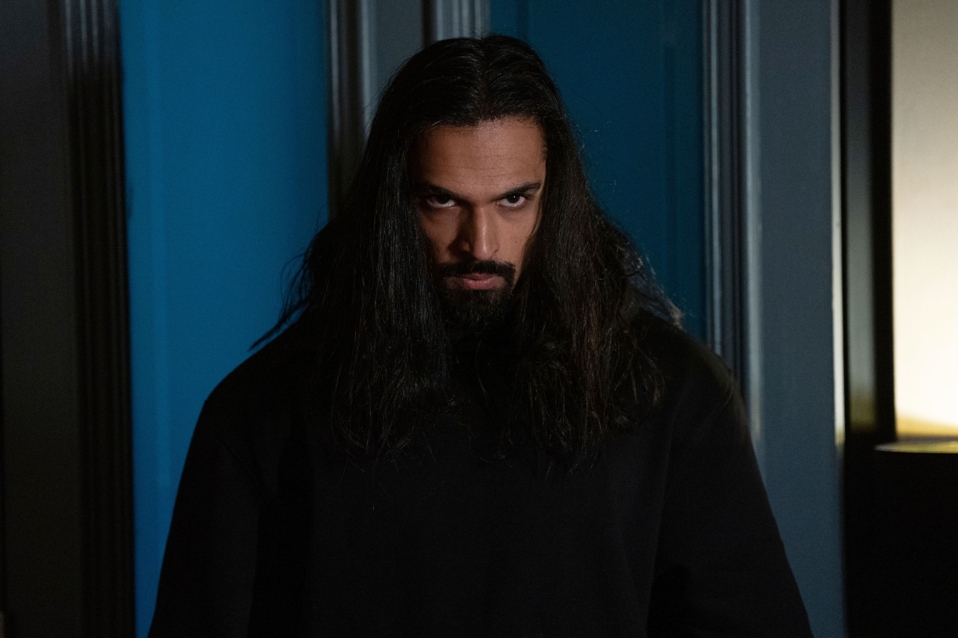 Ravi looks angry with his hair down