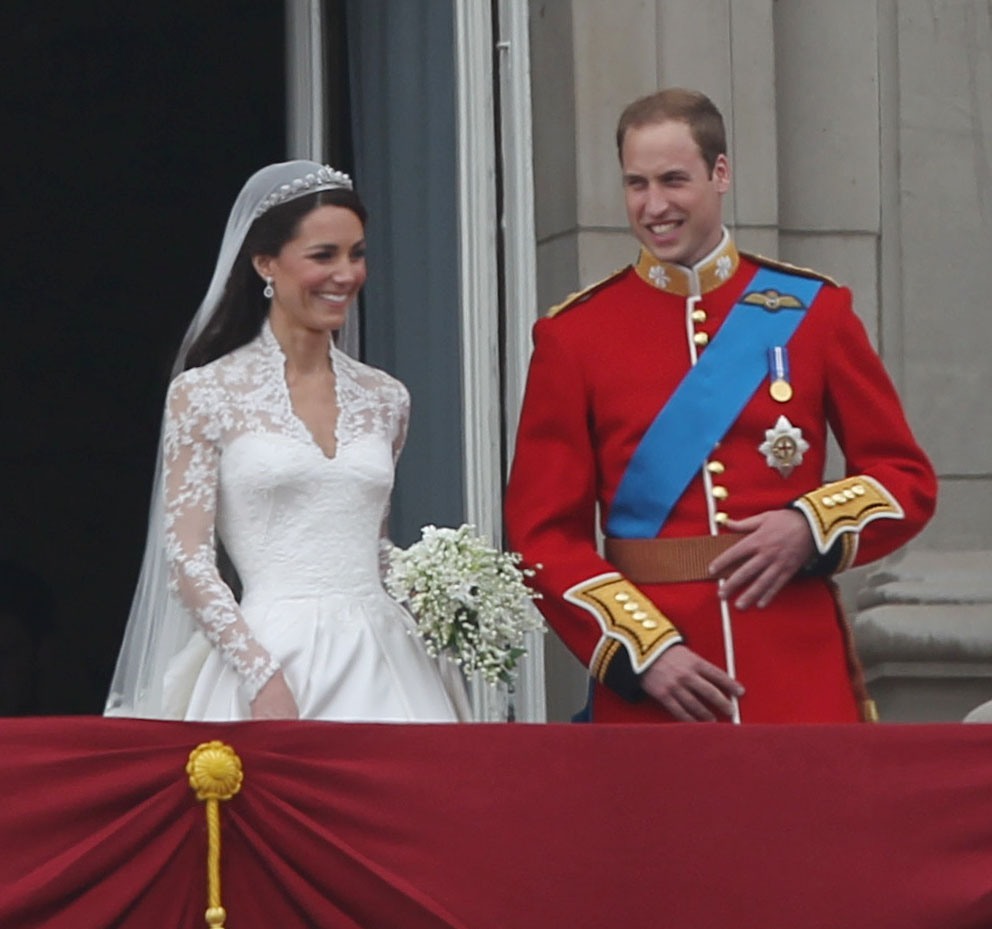 Prince William and Kate Middleton on their wedding day