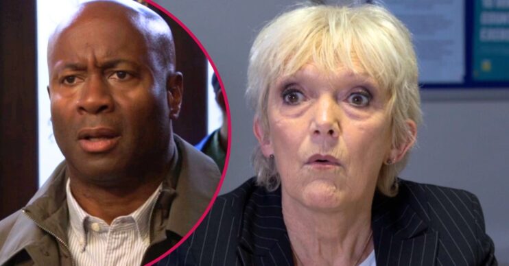 Jean looks shocked on EastEnders; inset, Anthony also looking shocked (Credit: BBC/Composite: ED!)