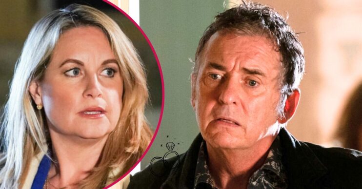 Alfie looks worried on EastEnders; inset, Sam looking shocked (Credit: BBC/Composite: ED!)