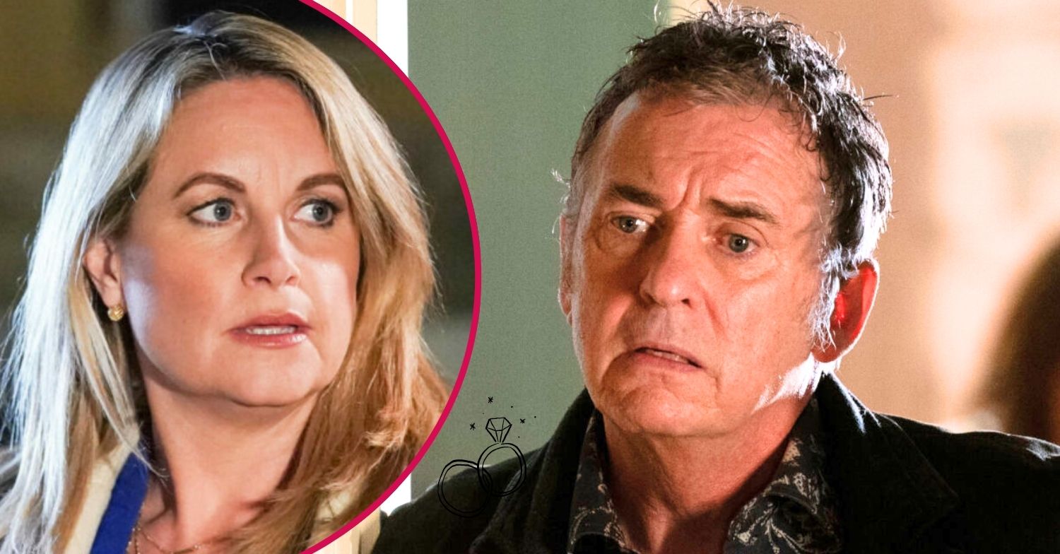 Alfie looks worried on EastEnders; inset, Sam looking shocked (Credit: BBC/Composite: ED!)