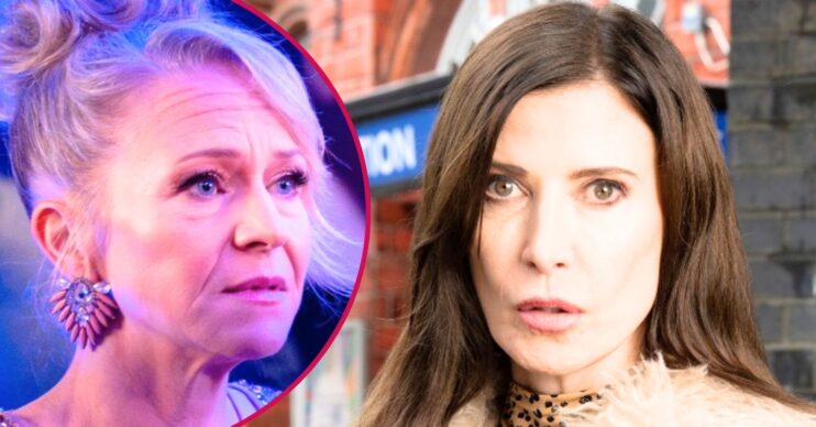 Bea looks intense on EastEnders; inset, Linda looking worried (Credit: BBC/Composite: ED!)