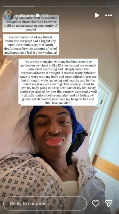 Cat Burns Instagram Story