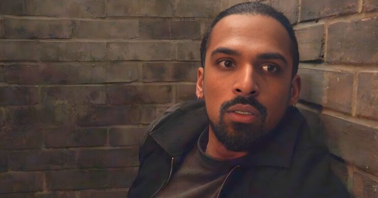 Ravi looks terrified in the pit of The Arches on EastEnders (Credit: BBC/Composite: ED!)