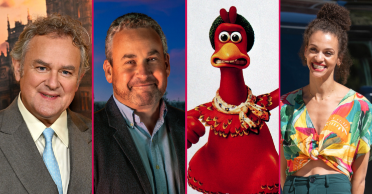 Ginger from Chicken Run and Roxy from The Traitors and Hugh Bonneville and Hugo from The Traitors