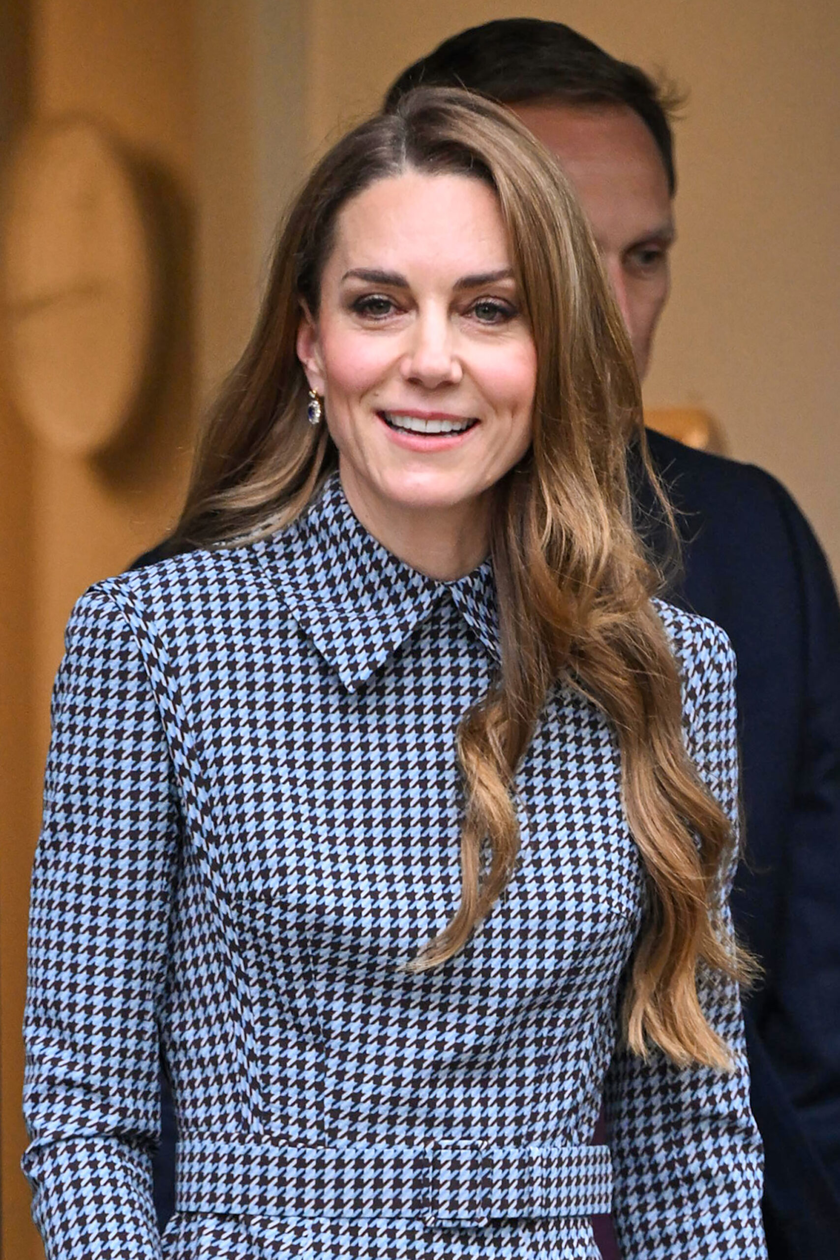 Kate Middleton smiling on royal engagement