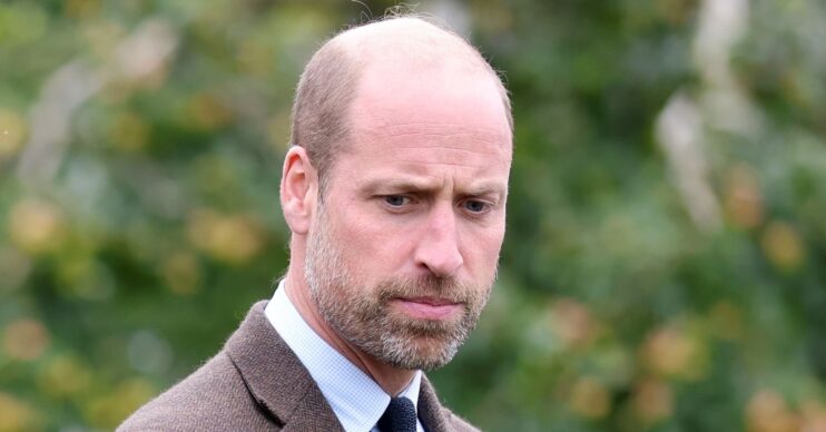 Prince William looks concerned during royal engagement