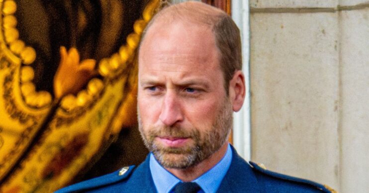 Prince William with a serious expression