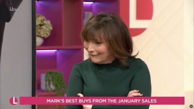 Lorraine Kelly hosting her daytime show