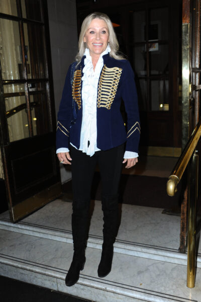 Angie Best leaving a party