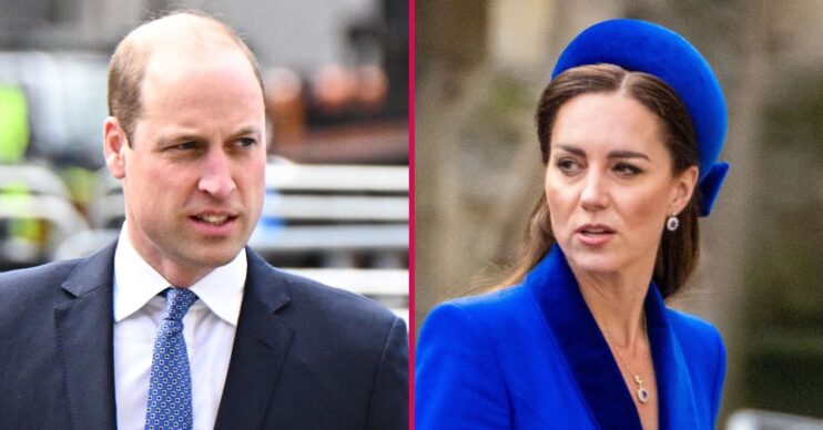 ED composite of Prince William and Kate Middleton during Commonwealth Day service