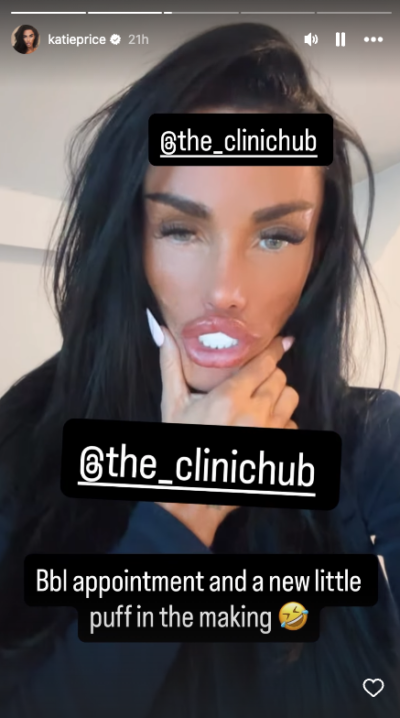 Katie Price speaking on Instagram