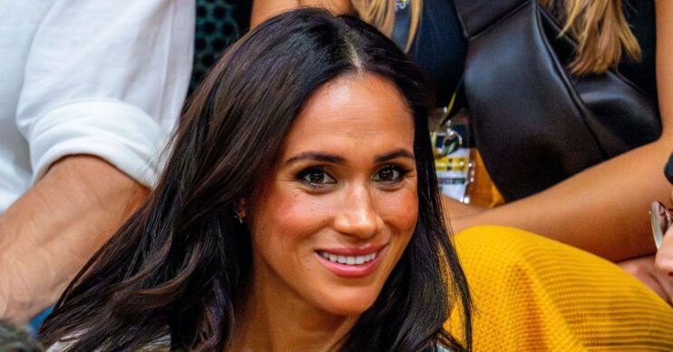 Meghan Markle smiling on royal engagement