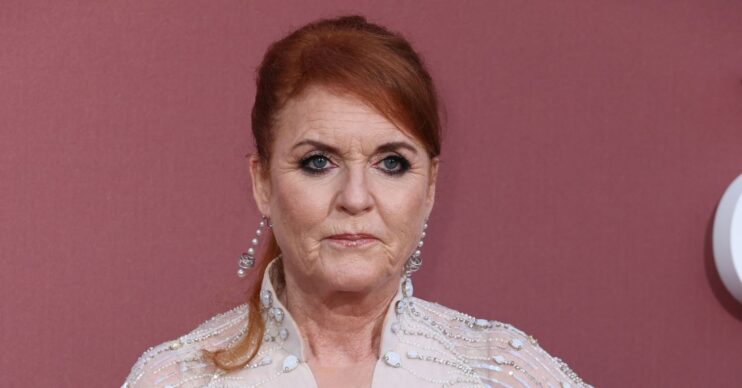Sarah Ferguson with serious expression