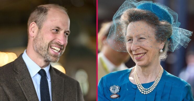 ED composite of Prince William and Princess Anne smiling