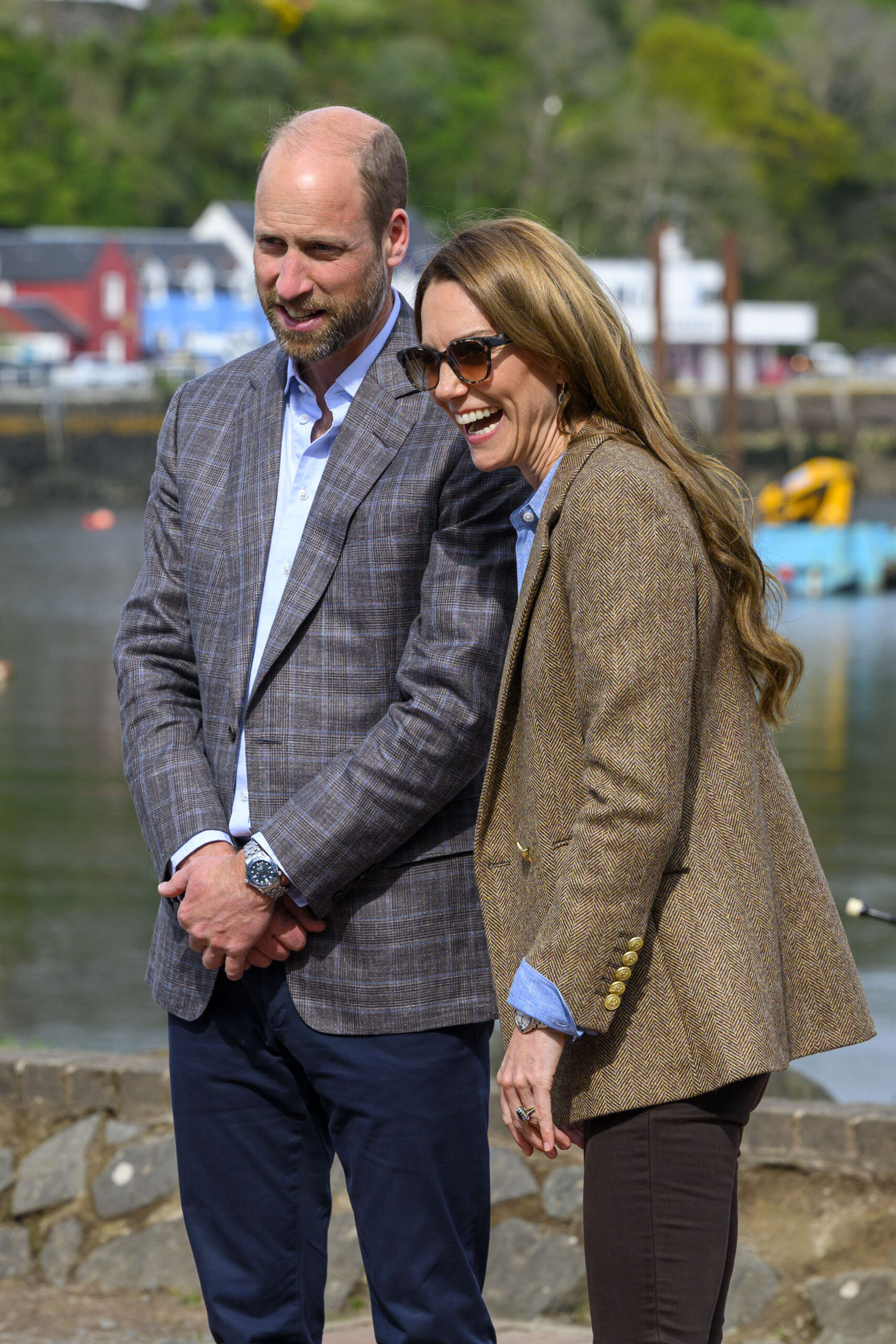 Prince William and Kate Middleton smiling in Scotland