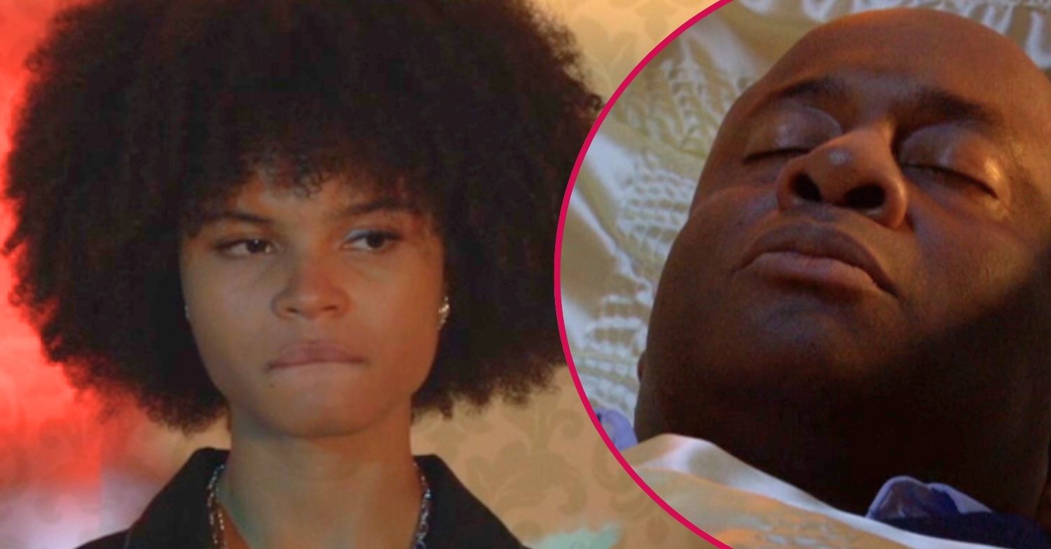 Jasmine looks upset on EastEnders; inset, Anthony's dead body (Credit: BBC/Composite: ED!)