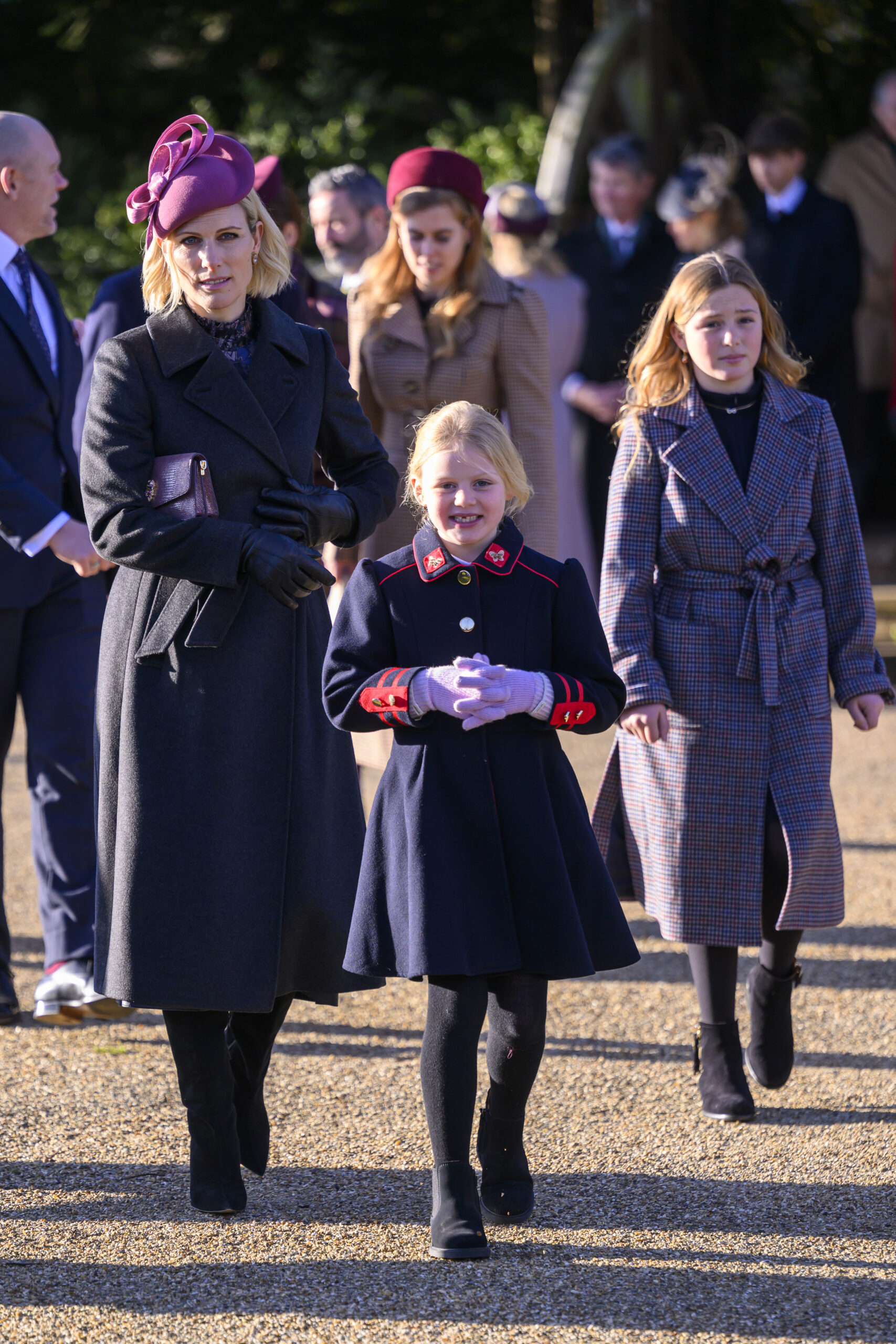Zara Tindall with her daughters on Christmas Day
