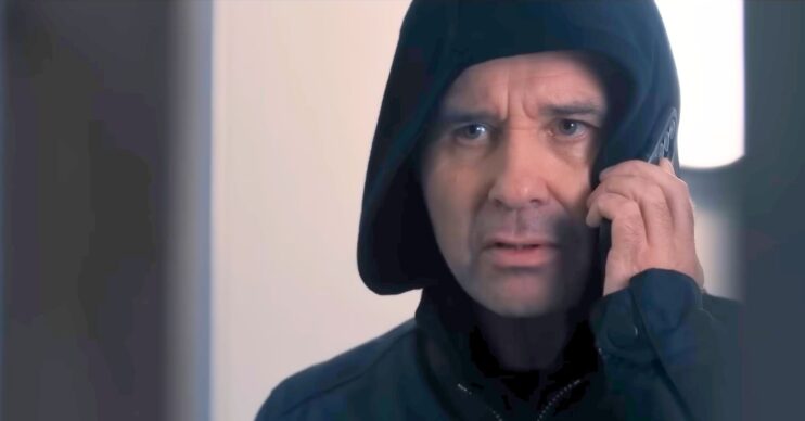 Graham Foster on the phone in Emmerdale (Credit: ITV)