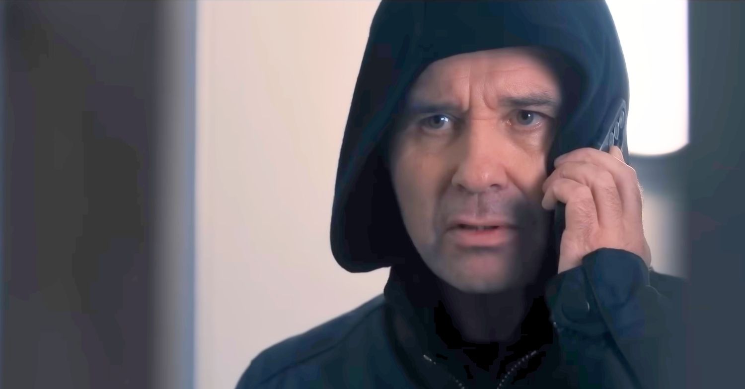 Graham Foster on the phone in Emmerdale (Credit: ITV)