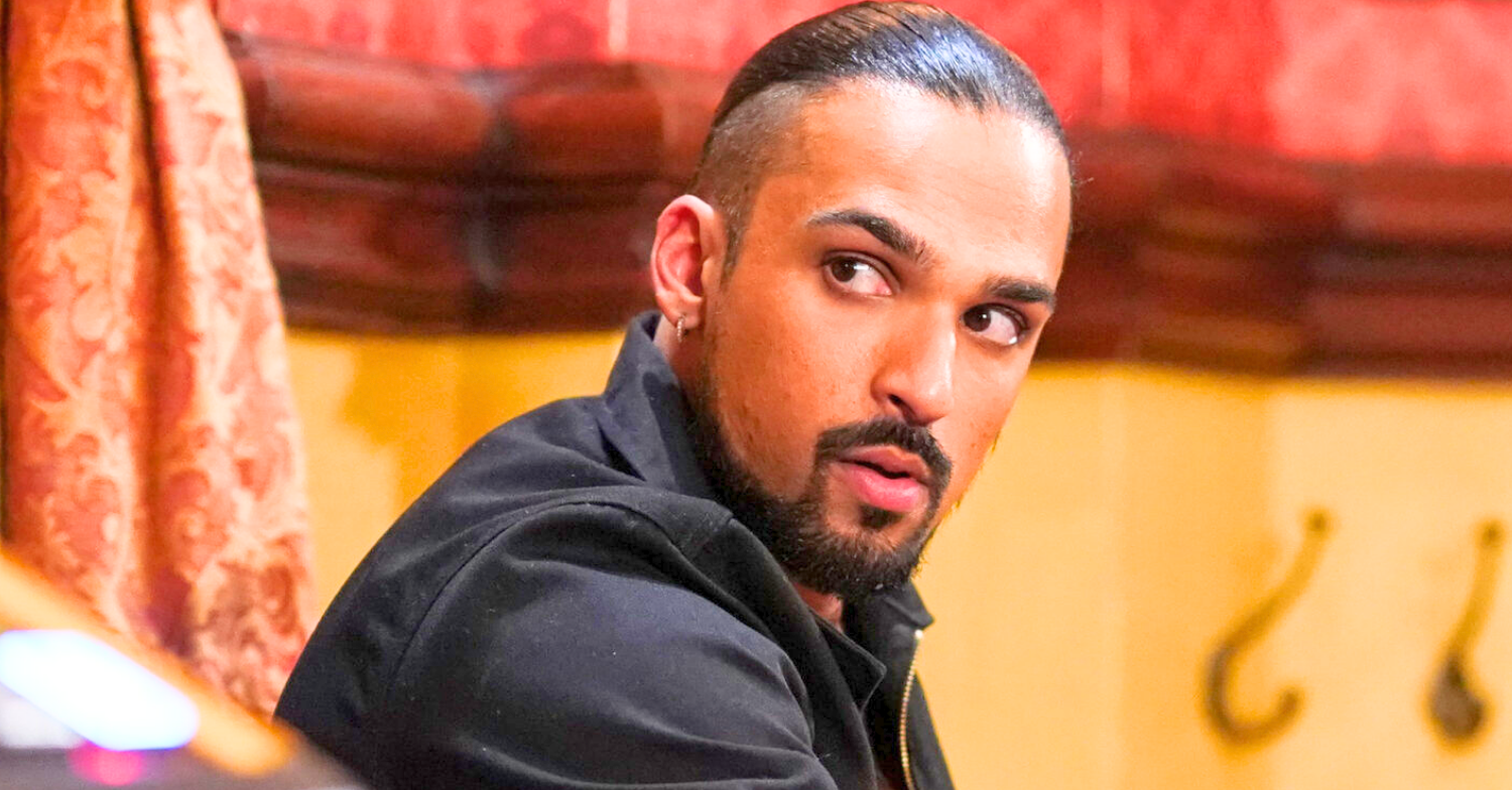 Ravi looks worried in The Vic on EastEnders (Credit; BBC/Composite: ED!)