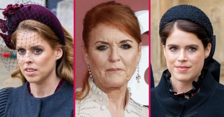 ED composite of Sarah Ferguson with Beatrice and Eugenie