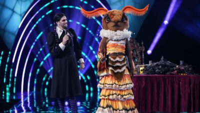 Joel Dommett and Moth on The Masked Singer