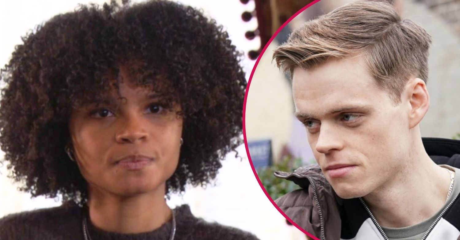 Jasmine looks worried on EastEnders; inset, Oscar (Credit: BBC/Composite: ED!)