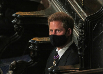 Prince Harry during Philip's funeral