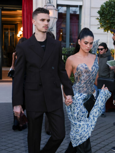 Romeo Beckham and Kim Turnbull